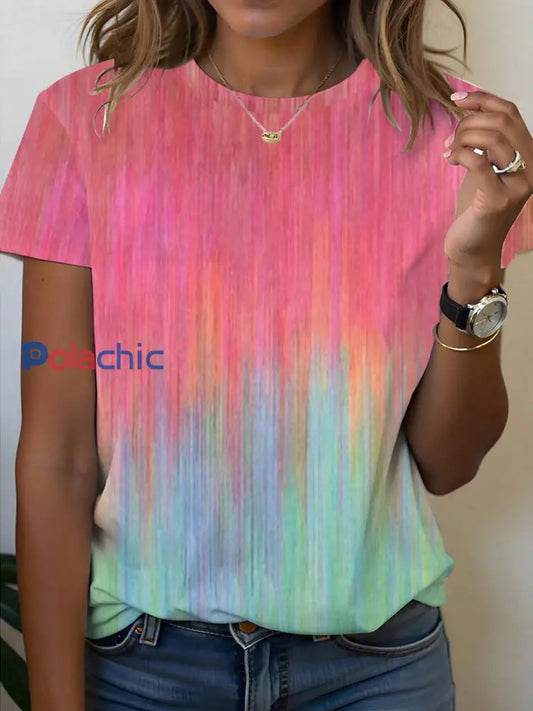 T-shirt à imprimé sensibilisation au cancer du sein pour femmes Rose / S