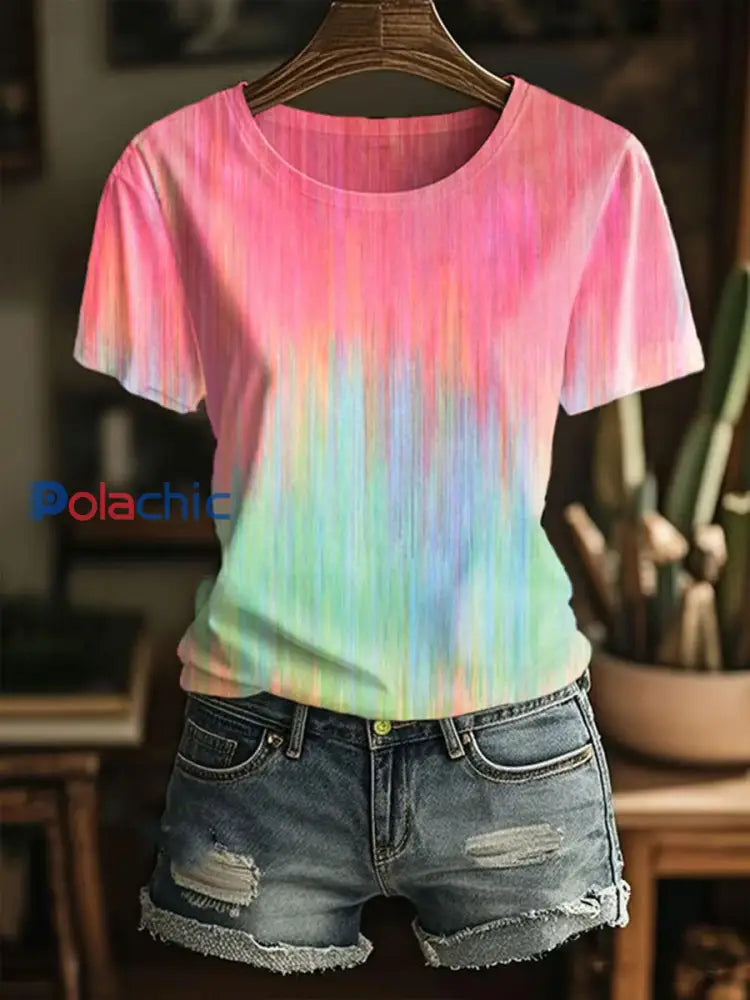 T-shirt à imprimé sensibilisation au cancer du sein pour femmes Rose / S