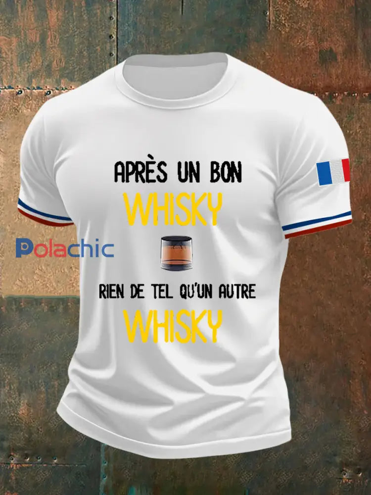 T-shirt à manches courtes Après Un Bon Whisky Rien De Tel Qu’un Autre Whisky Homme blanc / S