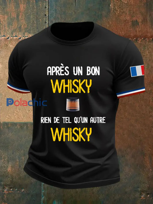 T-shirt à manches courtes Après Un Bon Whisky Rien De Tel Qu’un Autre Whisky Homme noir / S