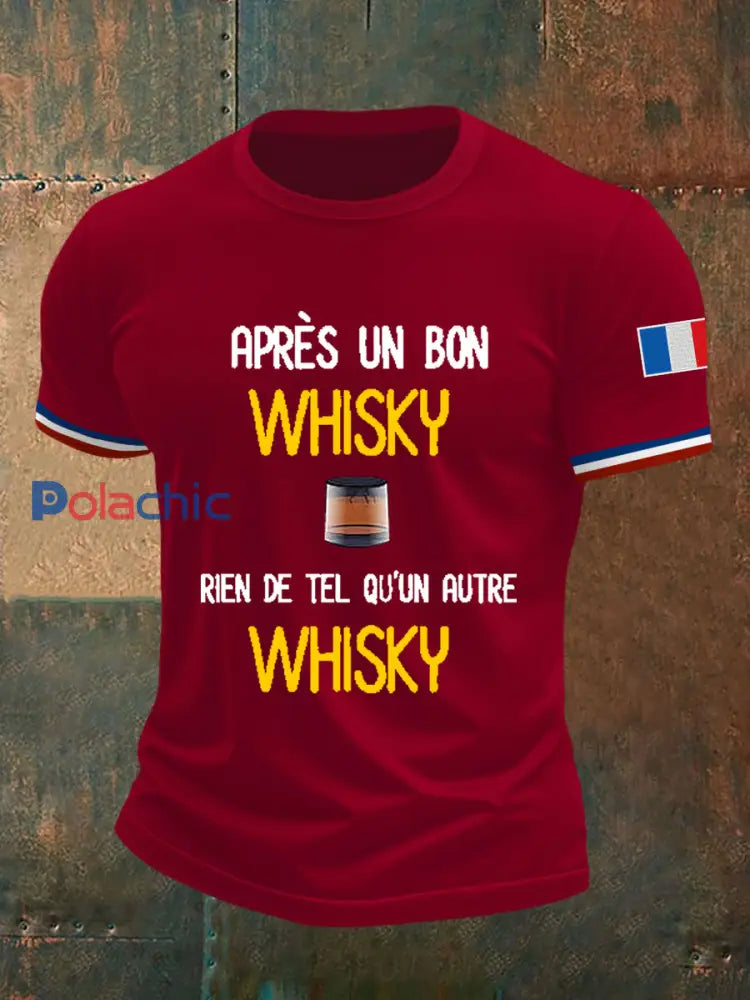 T-shirt à manches courtes Après Un Bon Whisky Rien De Tel Qu’un Autre Whisky Homme rouge profond / S