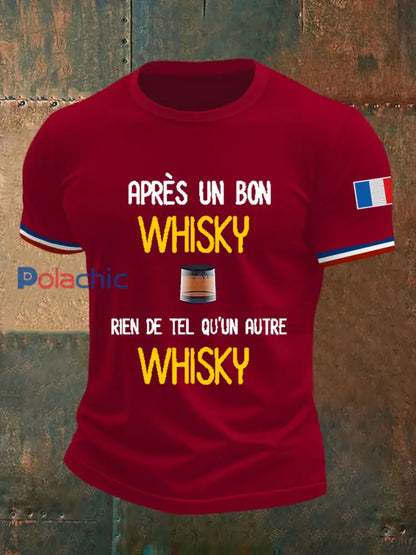 T-shirt à manches courtes Après Un Bon Whisky Rien De Tel Qu’un Autre Whisky Homme rouge profond / S