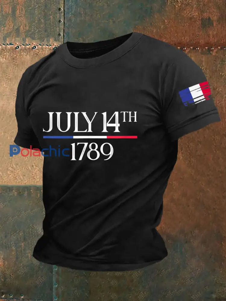 T-shirt à manches courtes Bastille Day Homme Noir / S