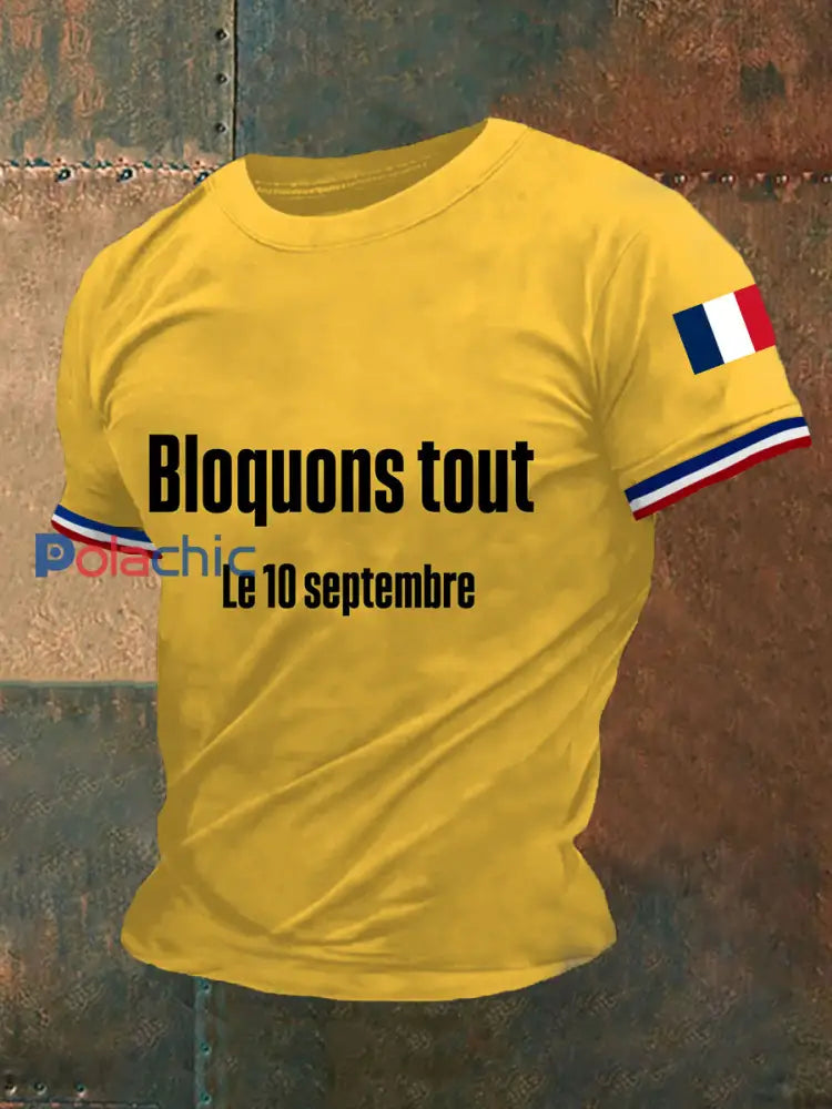 T-shirt à manches courtes Bloquons tout Homme Jaune / S