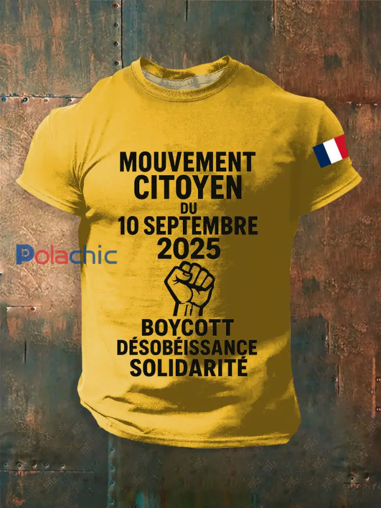 T-shirt à manches courtes Bloquons tout Le 10 Septembre Homme jaune / S