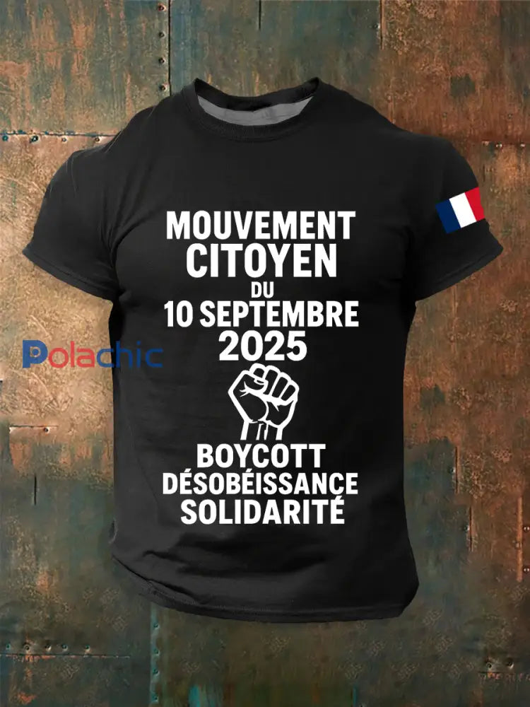 T-shirt à manches courtes Bloquons tout Le 10 Septembre Homme noir / S