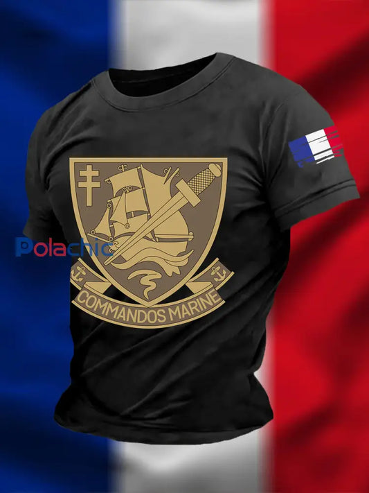 T-shirt à manches courtes Commandos Marine Homme Noir / S