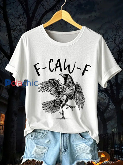 T-shirt à manches courtes Crow F-Caw-F Femme blanc / S