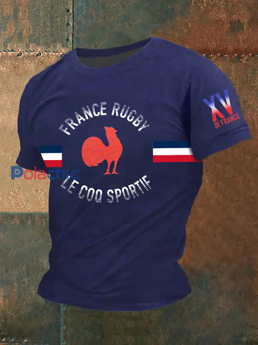T-shirt à manches courtes France Rugby Homme Bleu Marine / S