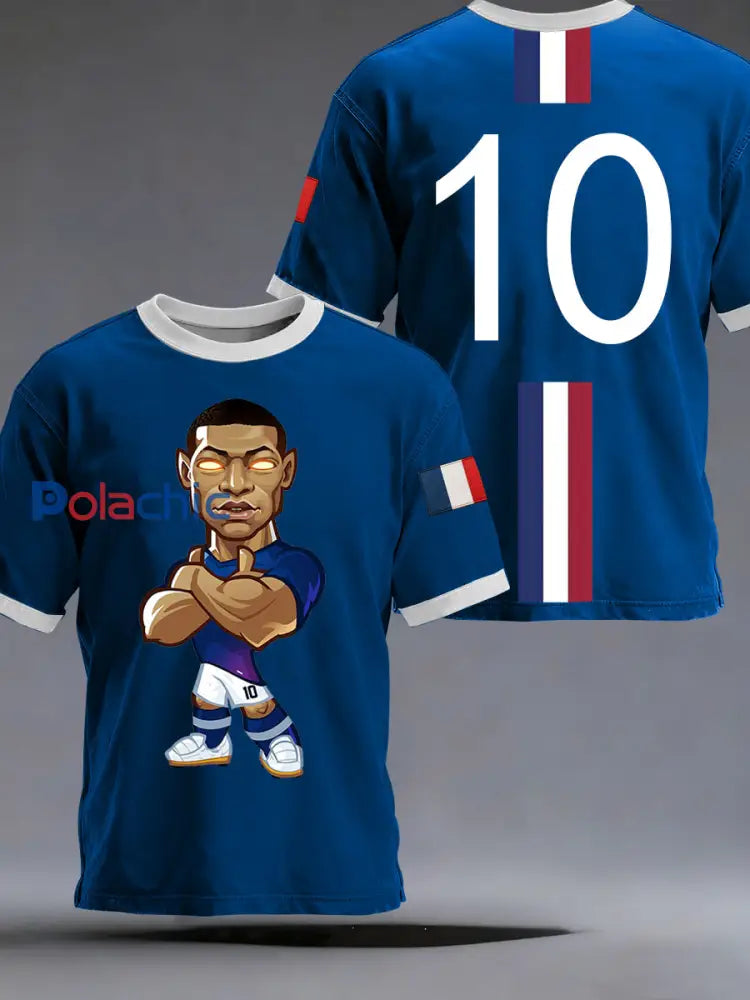 T-shirt à manches courtes France Soccer pour homme Bleu / S