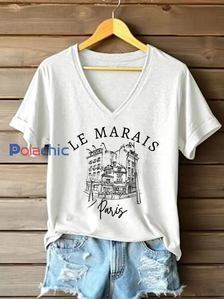 T-shirt à manches courtes France Travel Femme Blanc / S