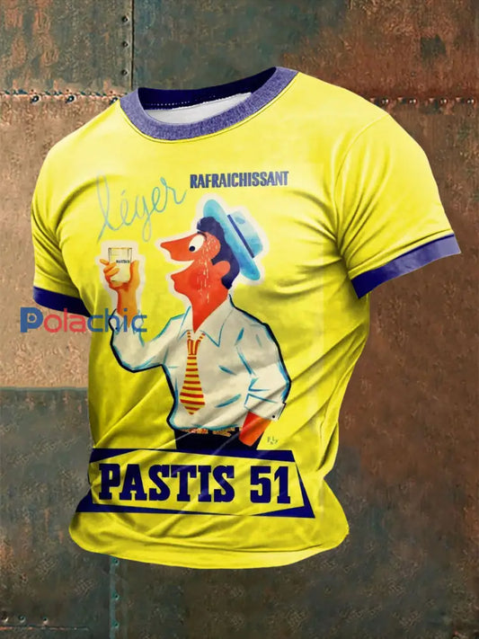 T-shirt à manches courtes imprimé alcool pour hommes comme image / S