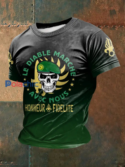 T-shirt à manches courtes imprimé de la Légion étrangère française pour homme comme image / S