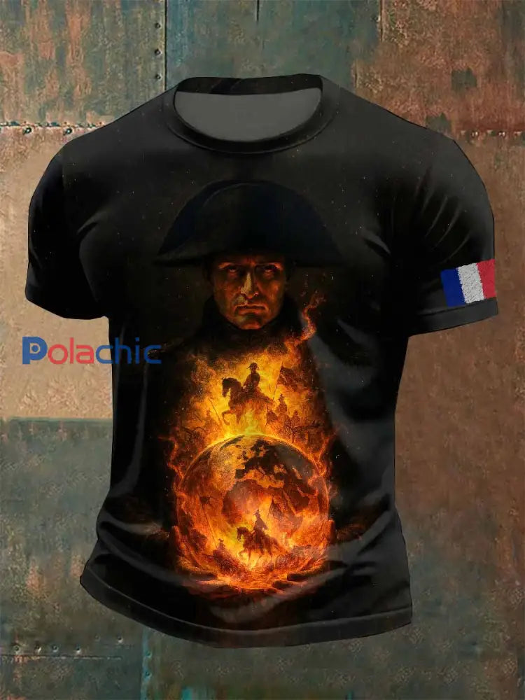 T-Shirt À Manches Courtes Imprimé Napoléon Pour Homme comme image / S