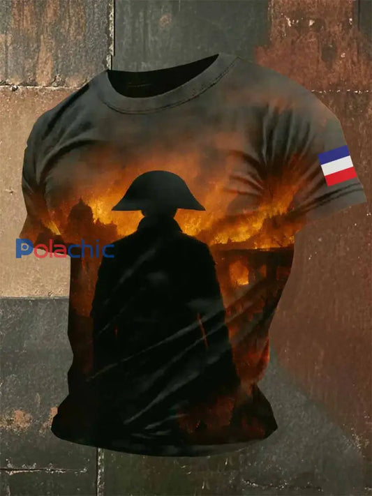 T-Shirt À Manches Courtes Imprimé Napoléon Pour Homme comme image / S
