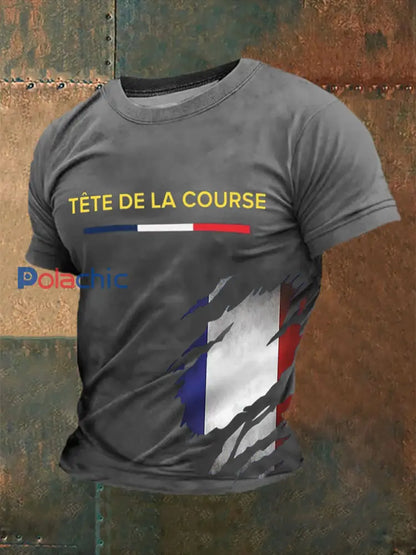 T-shirt à manches courtes imprimé Tour de France Homme Gris / S
