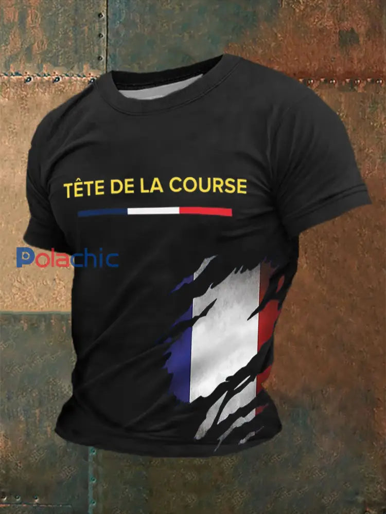 T-shirt à manches courtes imprimé Tour de France Homme Noir / S