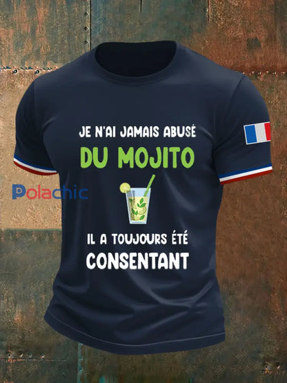 T-shirt à manches courtes Je N’aiJamais Abusé Du Mojito pour homme bleu marine / S