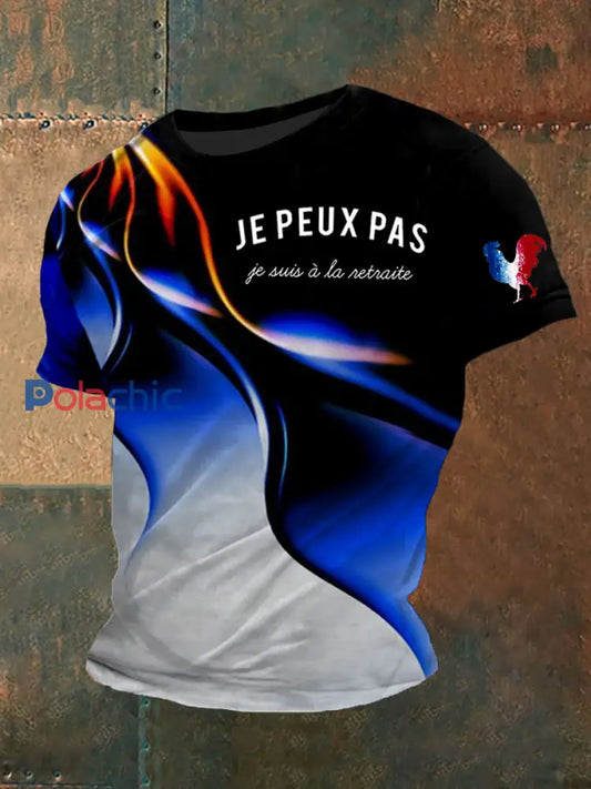 T-shirt à manches courtes Je Peux Pas J’suis A La Retraite pour homme Bleu / S