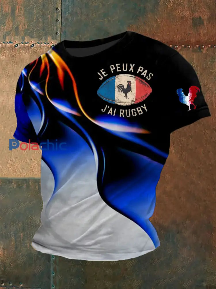 T-shirt à manches courtes J’Peux Pas J’Ai Rugby Homme Bleu / S