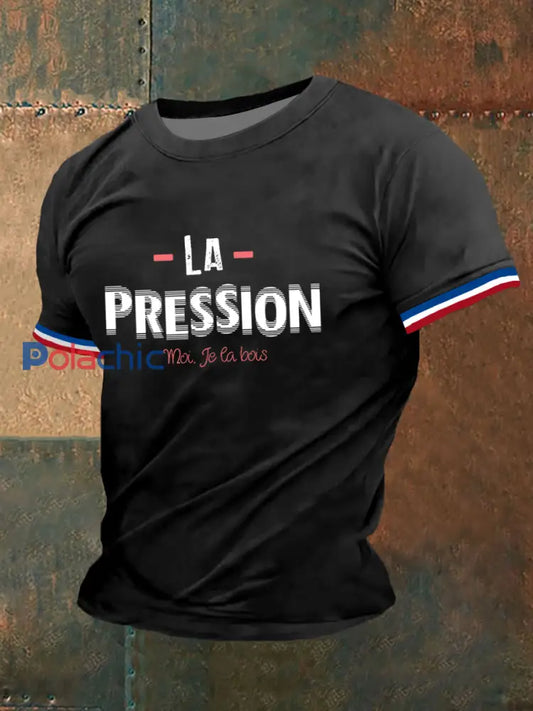 T-shirt à manches courtes La Pression Moi Je La Bois pour homme Noir / S