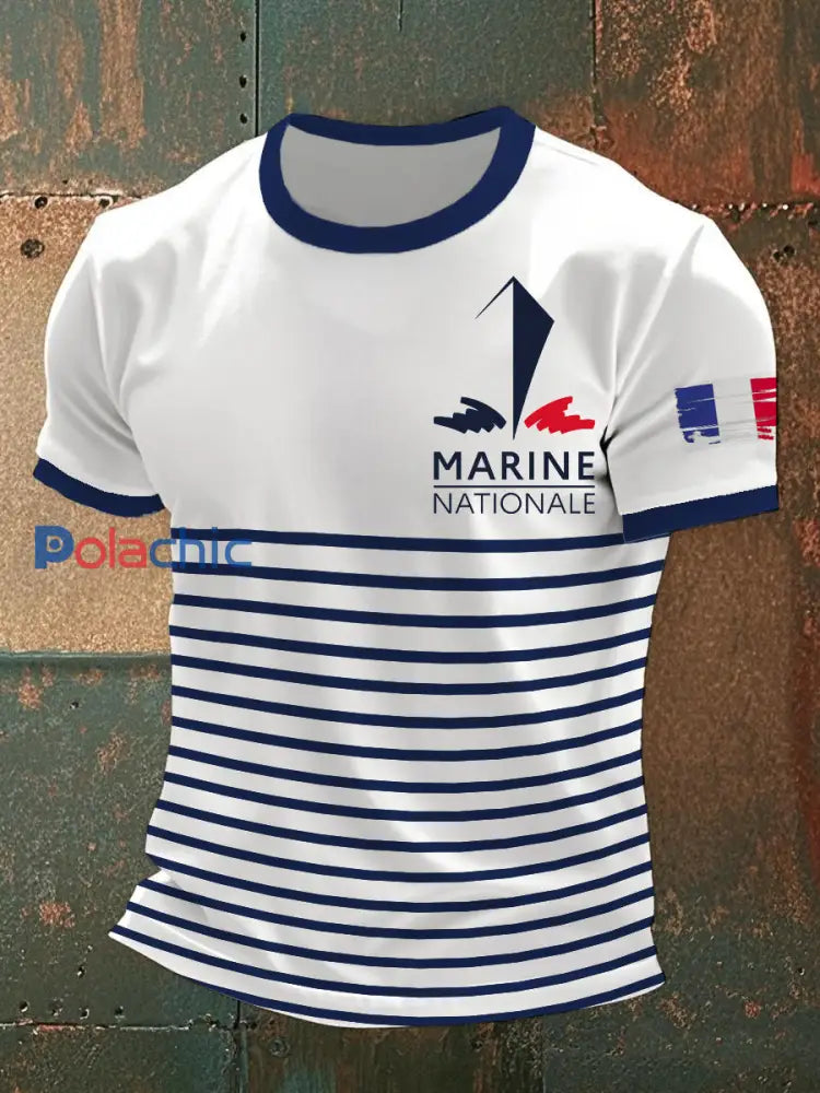 T-shirt à manches courtes Marine Nationale Homme Blanc / S
