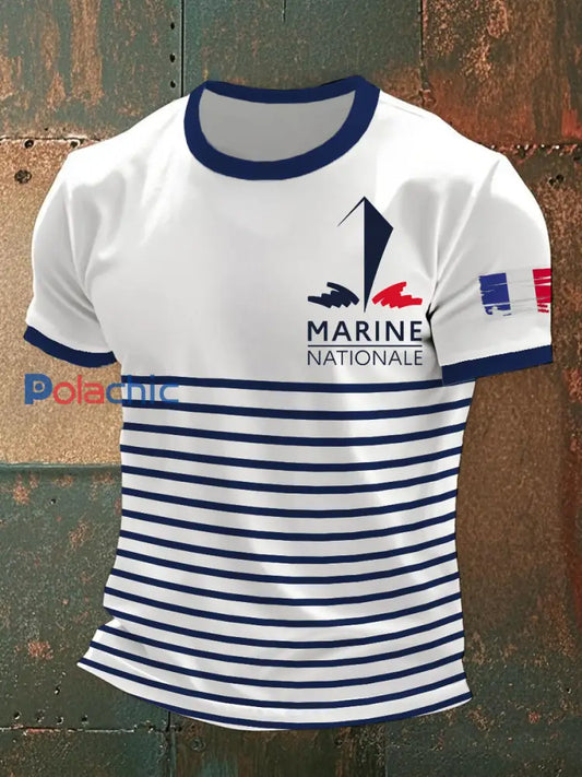 T-shirt à manches courtes Marine Nationale Homme Blanc / S
