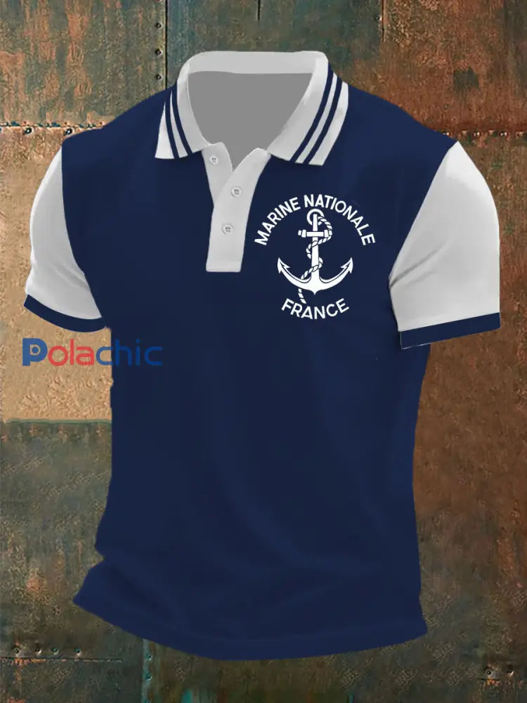 T-shirt à manches courtes Marine Nationale Homme Bleu Marine / S