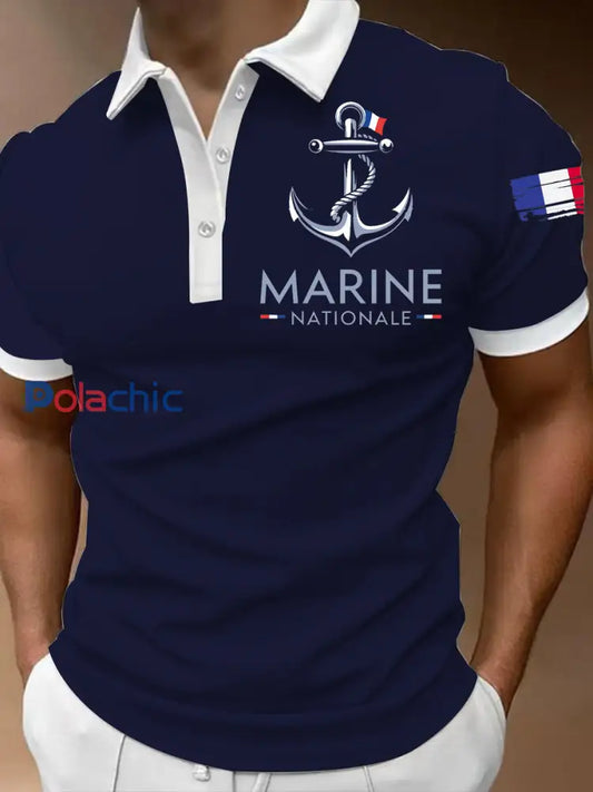 T-shirt à manches courtes Marine Nationale Homme Bleu Marine / S