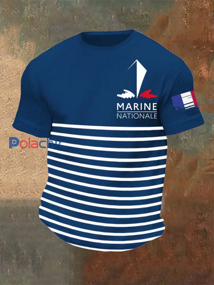 T-shirt à manches courtes Marine Nationale Homme Bleu Marine / S
