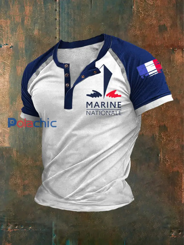 T-shirt à manches courtes Marine Nationale Homme Bleu Marine / S