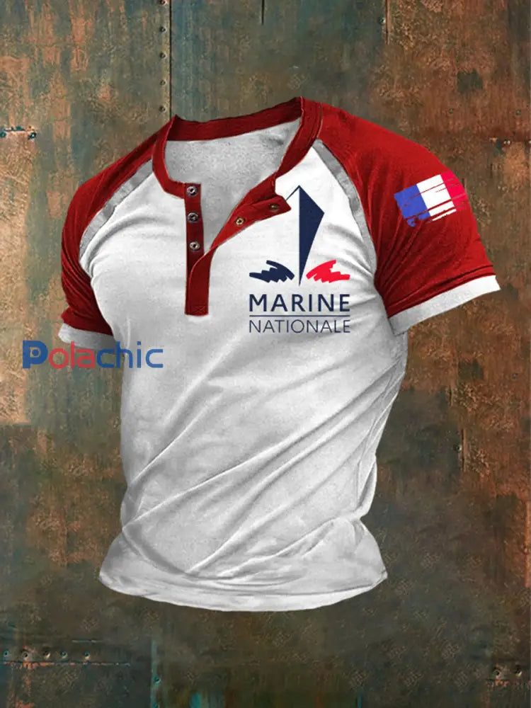 T-shirt à manches courtes Marine Nationale Homme Rouge / S
