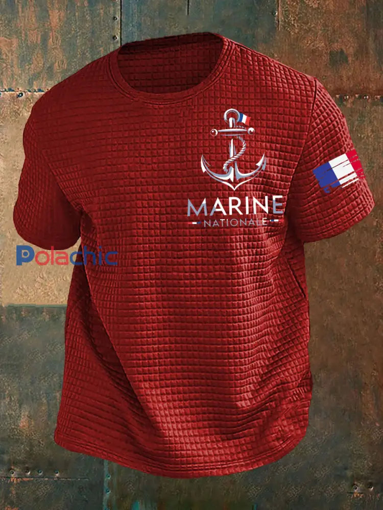 T-shirt à manches courtes Marine Nationale Homme Rouge / S