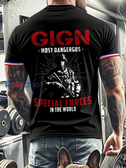 T-Shirt À Manches Courtes Pour Homme De La Gendarmerie Française comme image / S