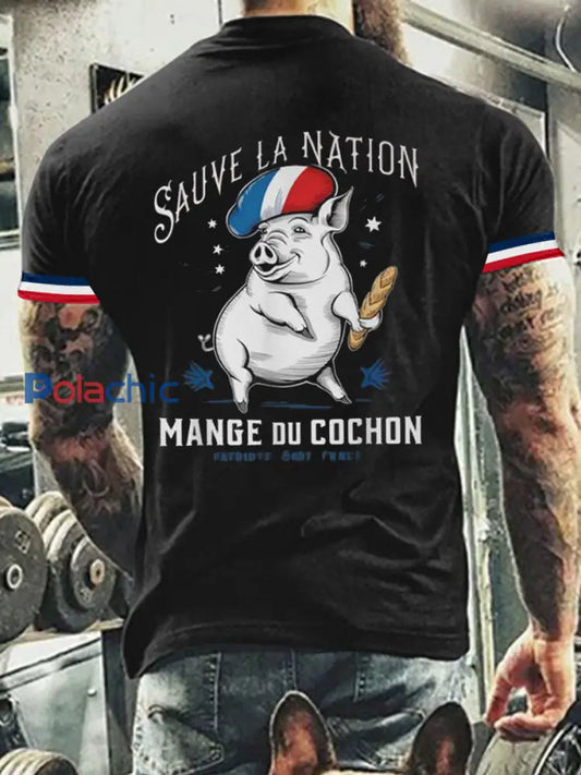 T-shirt à manches courtes Sauve La Nation Homme Noir / S
