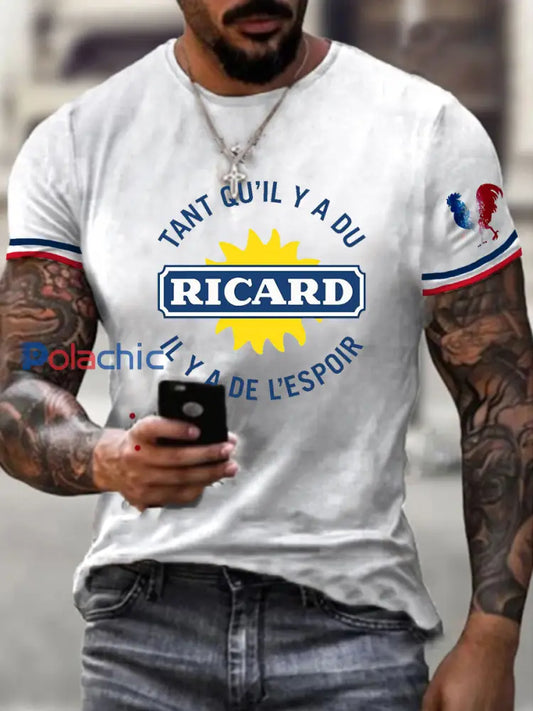 T-shirt à manches courtes Tant Qu’il Y A Du Ricard Homme Blanc / S