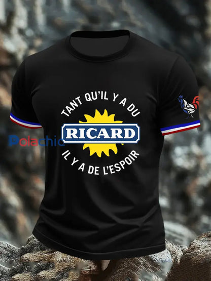 T-shirt à manches courtes Tant Qu’il Y A Du Ricard Homme Noir / S