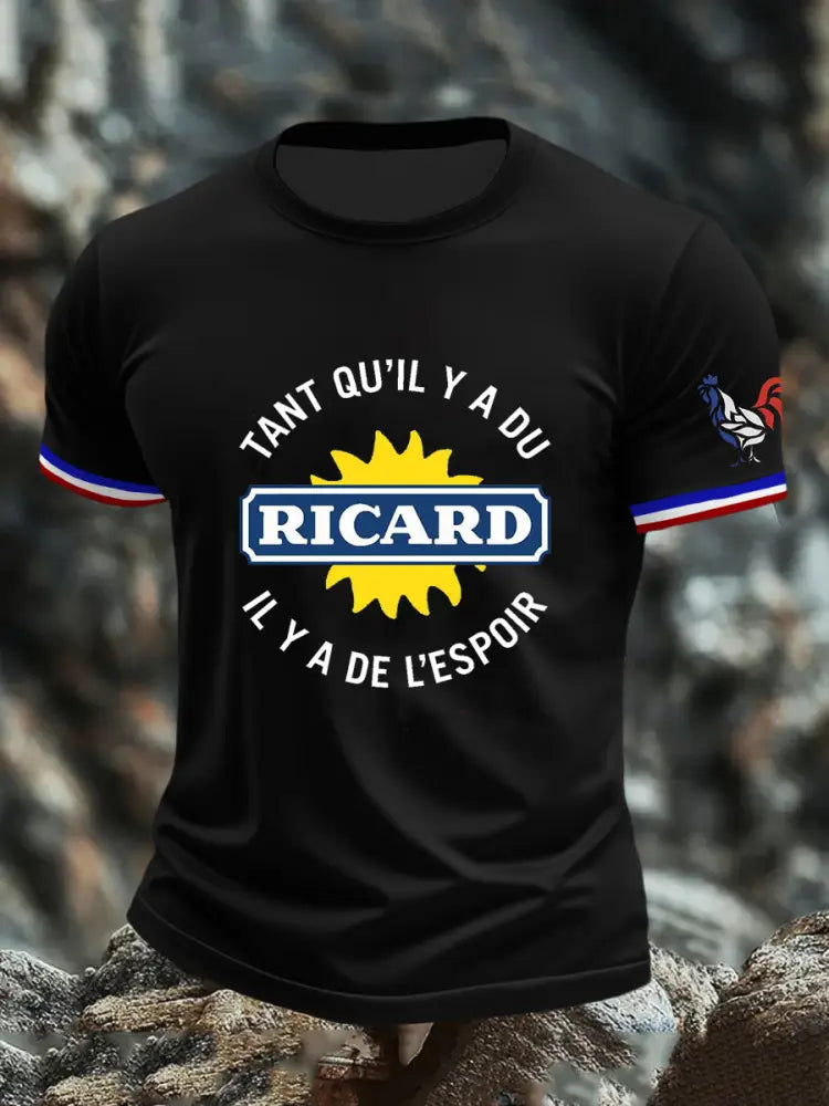 T-shirt à manches courtes Tant Qu’il Y A Du Ricard Homme Noir / S