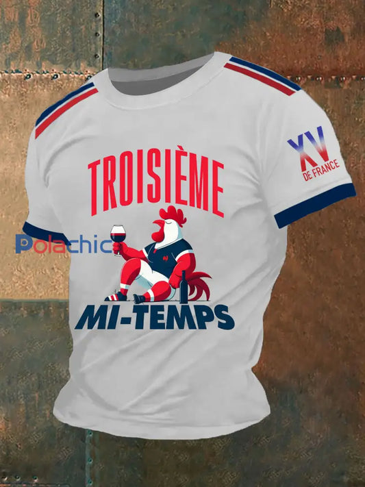 T-shirt à manches courtes Troisième Mi-temps XV De France pour homme Blanc / S