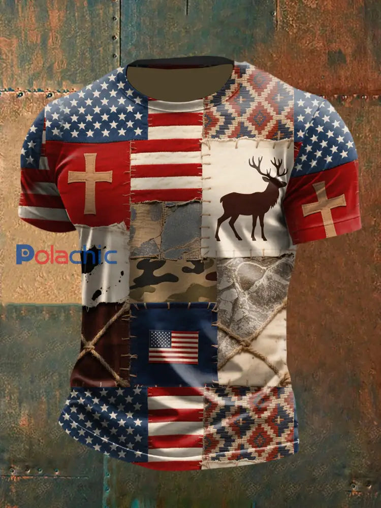 T-shirt à manches courtes Vintage Western Elk Homme comme image / S