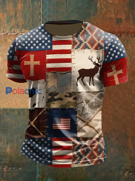 T-shirt à manches courtes Vintage Western Elk Homme comme image / S