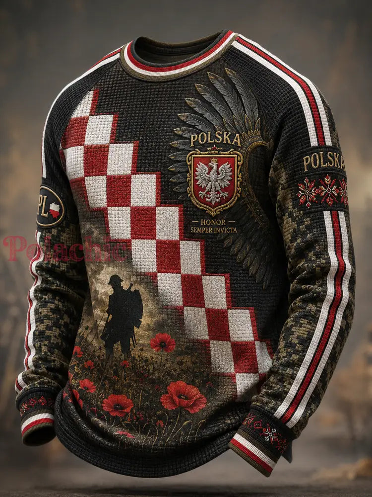 T-shirt à manches longues de la culture militaire polonaise pour hommes - A / S