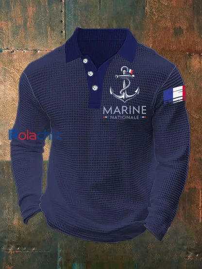 T-shirt à manches longues Marine Nationale Homme Bleu Marine / S