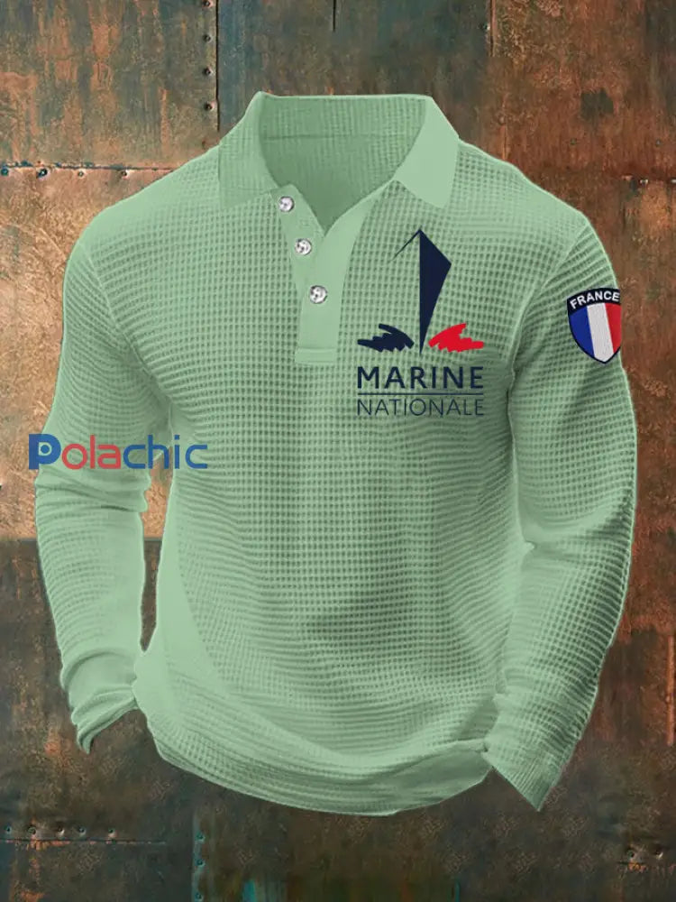 T-shirt à manches longues Marine Nationale Homme vert clair / S