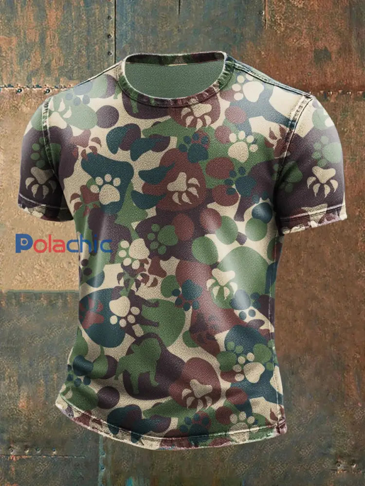 T-shirt Camouflage Dog Homme vert armée / S