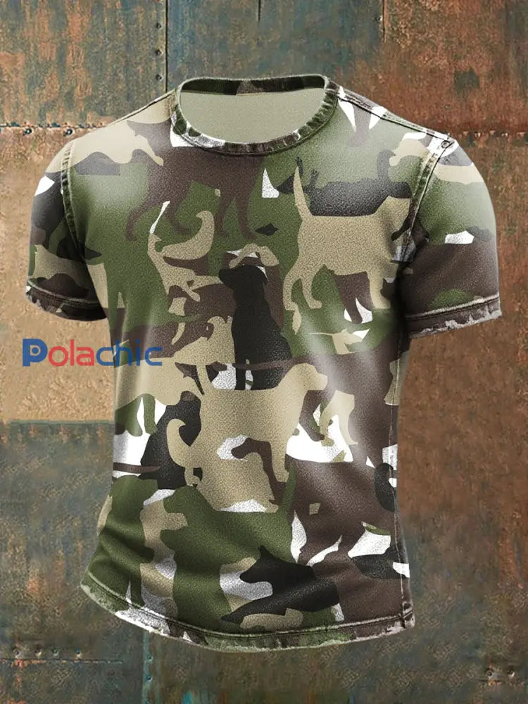 T-shirt Camouflage Dog Homme vert armée / S