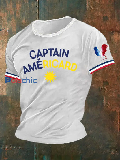 T-shirt Captain Américard Homme Blanc / S
