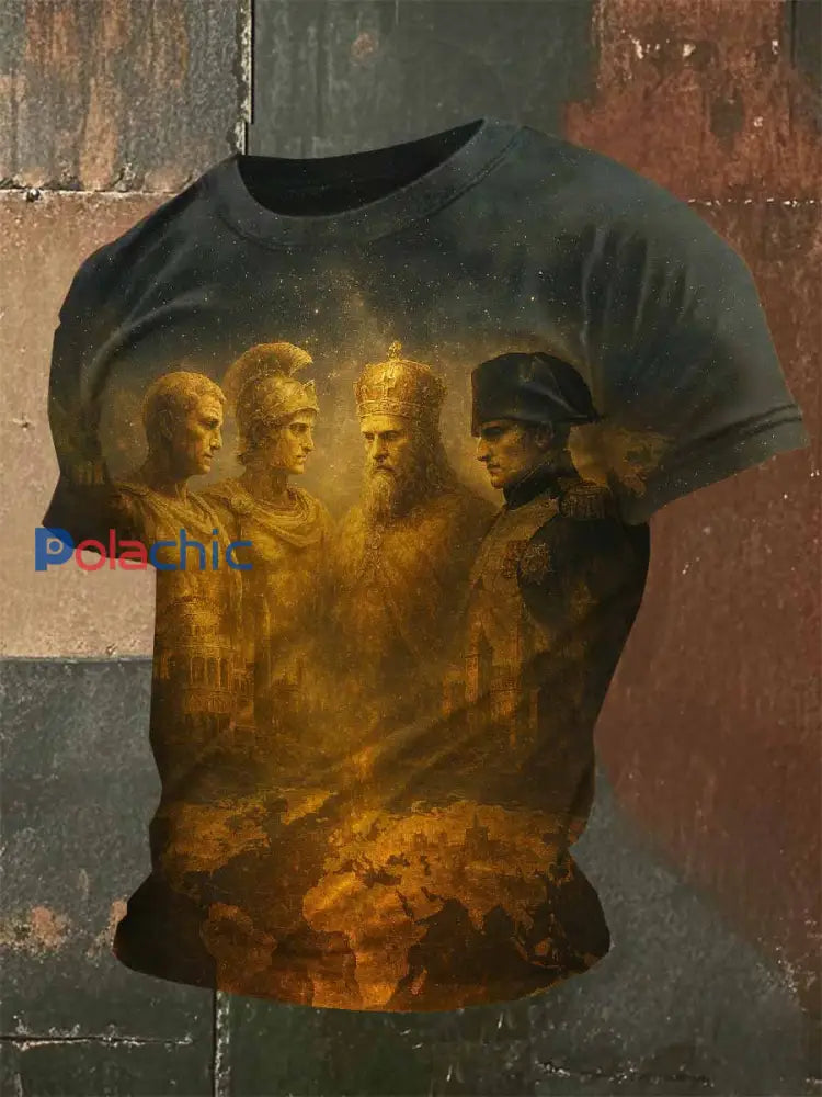 T Shirt Casual Avec Imprimé Napoléon Vintage comme image / S