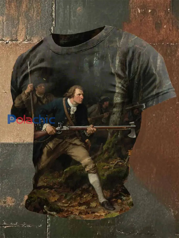 T Shirt Casual Imprimé Vintage Pour Homme comme image / S