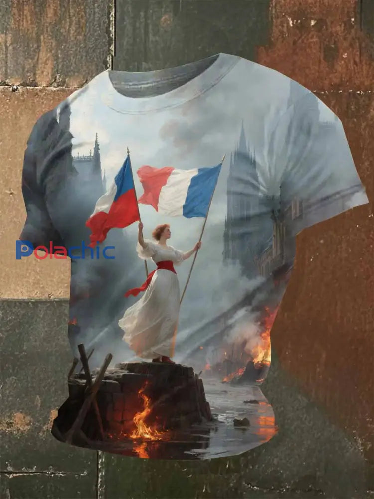 T Shirt Casual Imprimé Vintage Pour Homme comme image / S